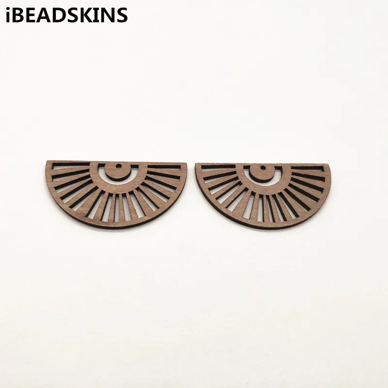 100pcs Sector-Shape Wood Charm for Earring DIY Making