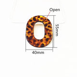 Acrylic Leopard Print Oval Beads for Earring DIY 50pcs