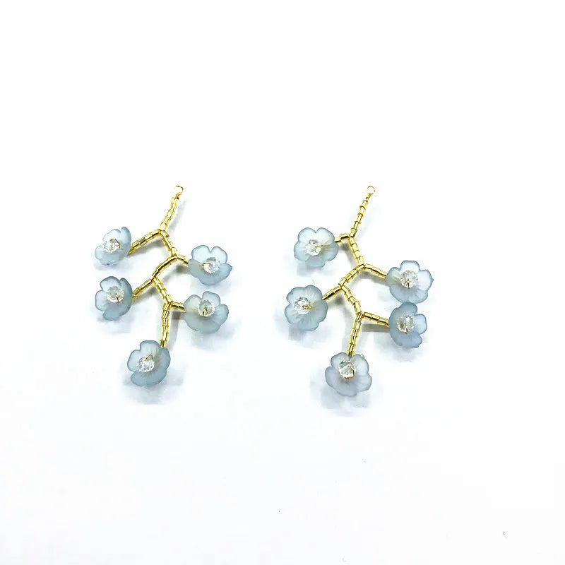 Hand Weave Flower Charm for Earrings and Hairpin Accessories