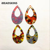30pcs Acetic Acid Marble Drop-shape Charms for DIY Earring/Jewelry Making