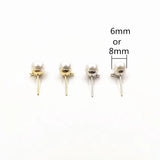 500pcs Round Shape Pearls Earrings Studs 6/8mm