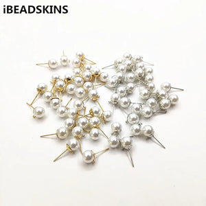 500pcs Round Shape Pearls Earrings Studs 6/8mm