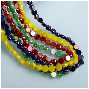 6/8mm Flat Round Glass Beads for Jewelry Making