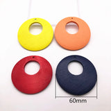 60mm Wood Charm Earring Parts 50pcs/Lot for DIY Jewelry Making