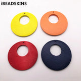 60mm Wood Charm Earring Parts 50pcs/Lot for DIY Jewelry Making