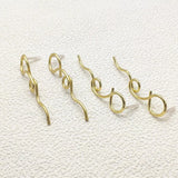 50pcs Zinc Alloy Twist Ear Stud for DIY Hand Earrings