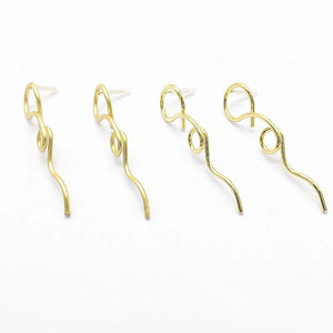 50pcs Zinc Alloy Twist Ear Stud for DIY Hand Earrings