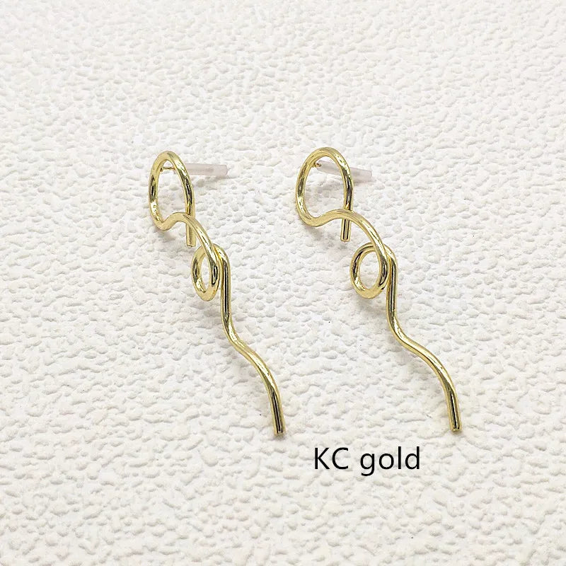 50pcs Zinc Alloy Twist Ear Stud for DIY Hand Earrings