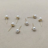 6mm 50pcs Gold-Plated Pearl Ear Studs DIY Jewelry Findings