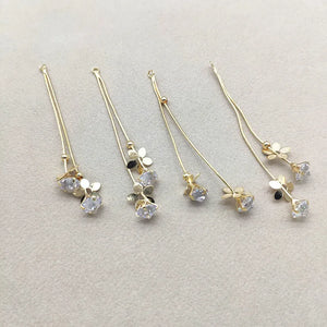 70x8mm Zircon Chain Charms, 10pcs Earring DIY Parts