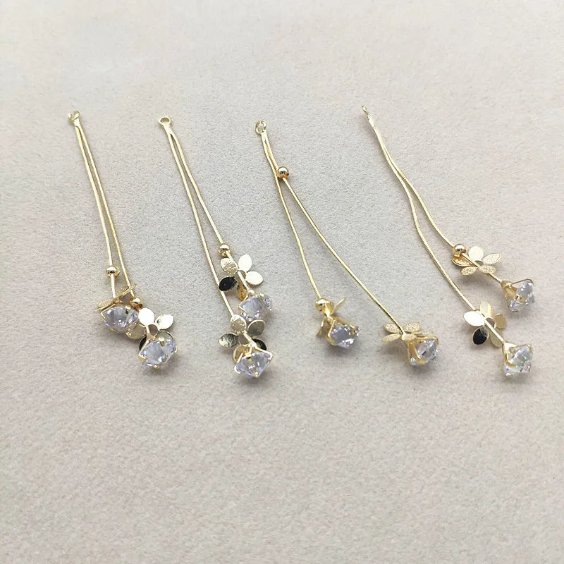 70x8mm Zircon Chain Charms, 10pcs Earring DIY Parts