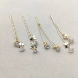 70x8mm Zircon Chain Charms, 10pcs Earring DIY Parts
