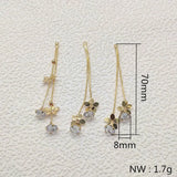 70x8mm Zircon Chain Charms, 10pcs Earring DIY Parts