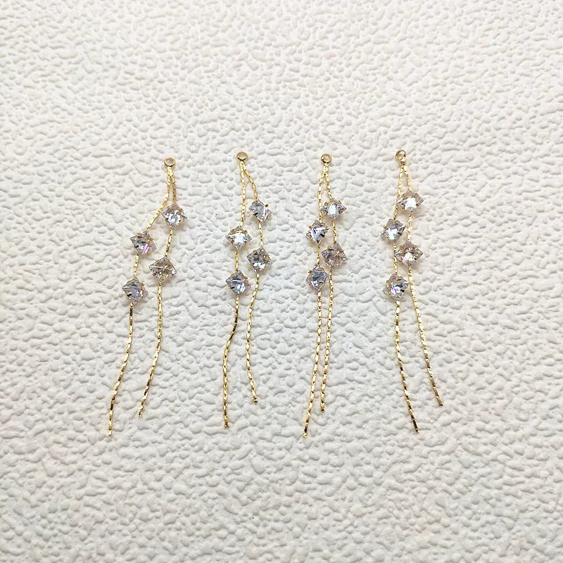 Real Zircon Chain Charm Earring DIY 20pcs