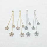 10pcs Real Zircon Chain Charms for Earring DIY, Jewelry Findings