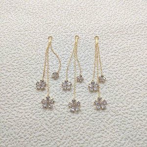 10pcs Real Zircon Chain Charms for Earring DIY, Jewelry Findings