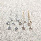 10pcs Real Zircon Chain Charms for Earring DIY, Jewelry Findings