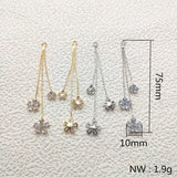 10pcs Real Zircon Chain Charms for Earring DIY, Jewelry Findings