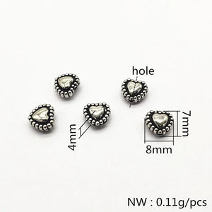 2000pcs Rhodium CCB Heart Beads for Earrings DIY
