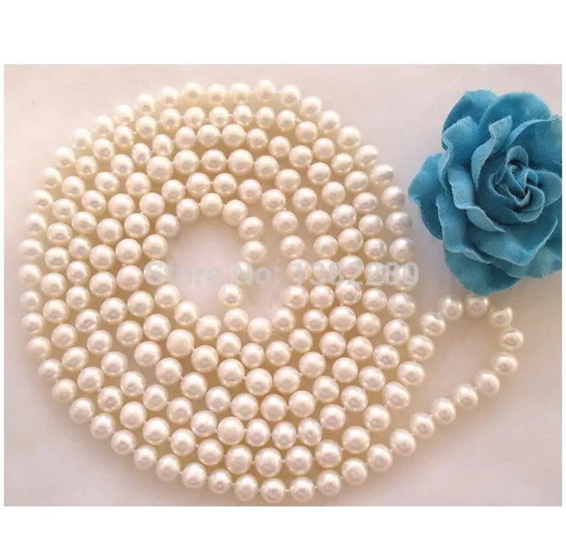 8-9mm Shell Pearl Long Necklace Sweater Chain