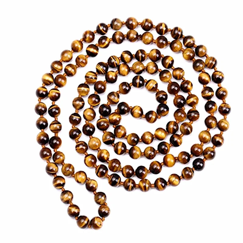 Natural Tiger Stone Beaded Necklace Bracelet