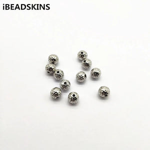 500pcs Rhodium 8mm CCB Round Beads for Earrings DIY