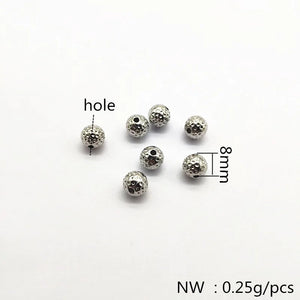 500pcs Rhodium 8mm CCB Round Beads for Earrings DIY
