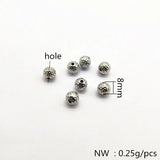 500pcs Rhodium 8mm CCB Round Beads for Earrings DIY