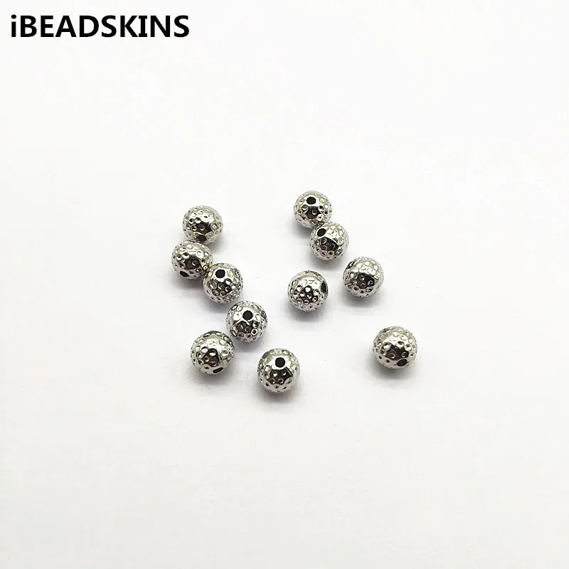 500pcs Rhodium 8mm CCB Round Beads for Earrings DIY