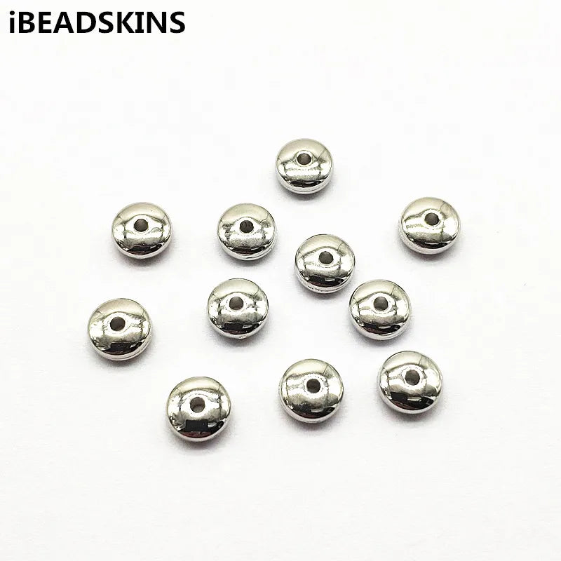 1000pcs CCB Rhodium Flywheel Beads for DIY Jewelry Making