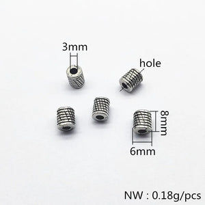 1000pcs CCB Rhodium Cylinder Beads for Earrings DIY