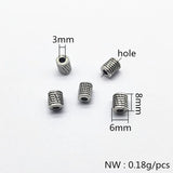 1000pcs CCB Rhodium Cylinder Beads for Earrings DIY