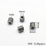 1000pcs CCB Rhodium Cylinder Beads Earrings DIY