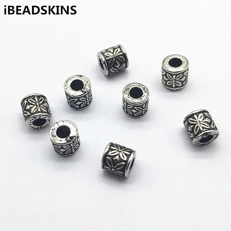1000pcs CCB Rhodium Cylinder Beads Earrings DIY