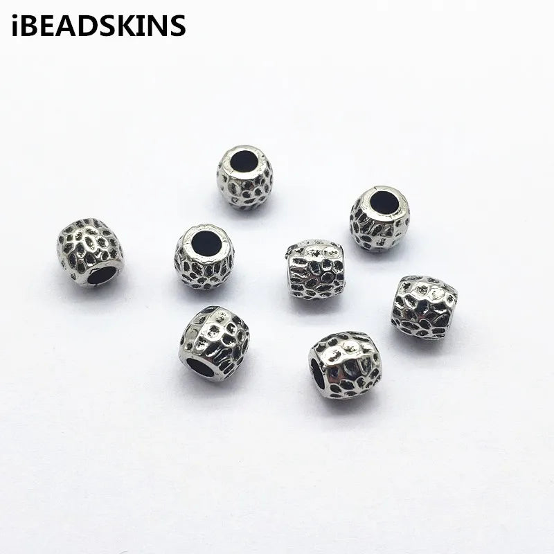 500pcs CCB Rhodium Cylinder Beads for Earrings DIY