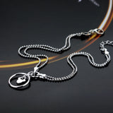 925 Sterling Silver Anklet Women's Double Bead Chain Pendant Ankle Bracelet