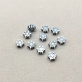 1000pcs CCB Rhodium Flower Beads for Earrings DIY