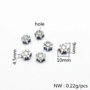 1000pcs CCB Rhodium Flower Beads for Earrings DIY