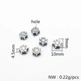 1000pcs CCB Rhodium Flower Beads for Earrings DIY
