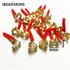 50pcs Silver Crystal Stud Earring Accessories for Jewelry DIY