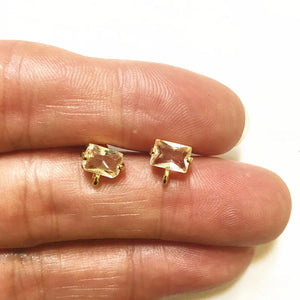 50pcs Silver Crystal Stud Earring Accessories for Jewelry DIY