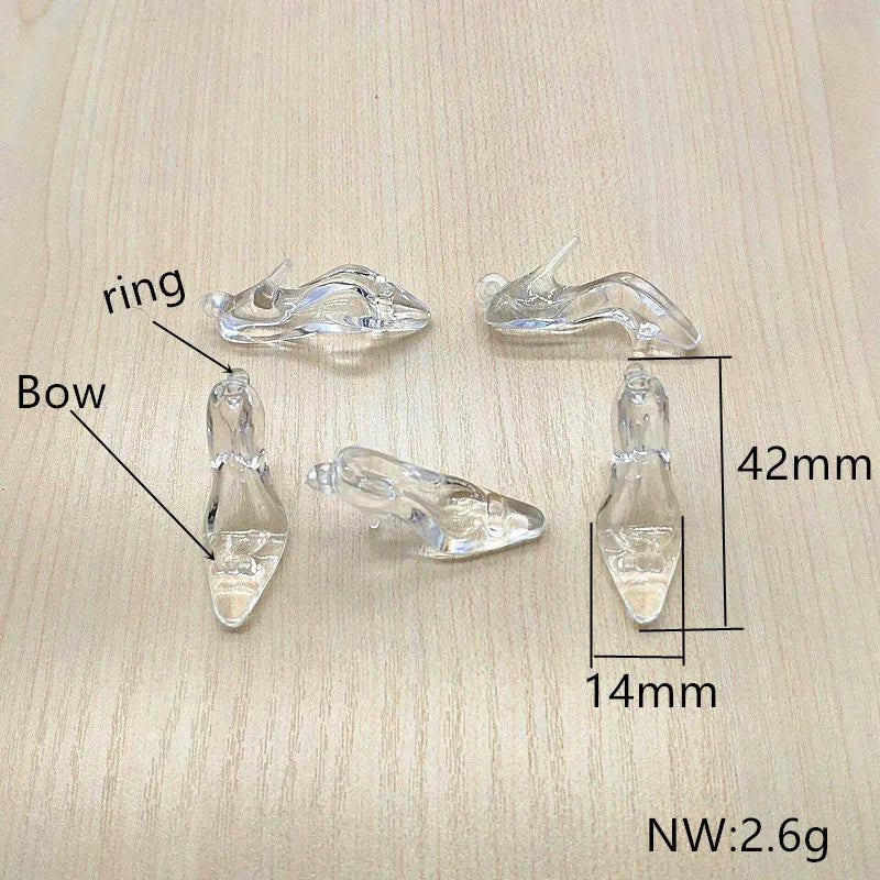 Clear Acrylic High Heels Charm for Earrings DIY