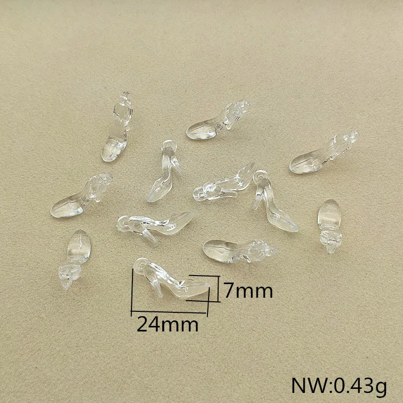 Clear Acrylic High Heel Charm for Earrings DIY Parts