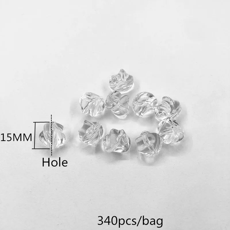 Clear Acrylic Twist Beads for Jewelry Making