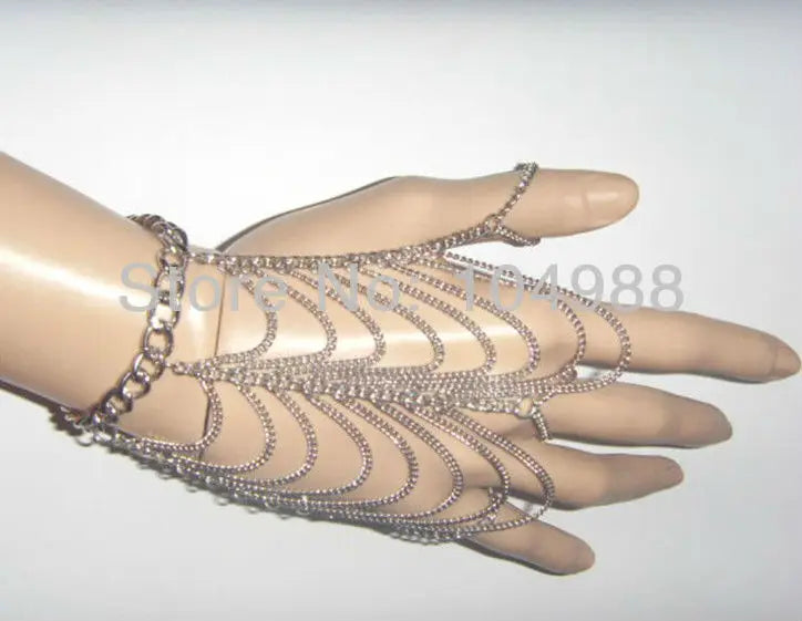 Europe Women Hand Chains Body Chain Metal Bracelet Wrist Multilayer Finger Chain
