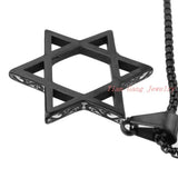 Hexagonal Star Pendant Necklace Punk Style Stainless Steel Jewelry