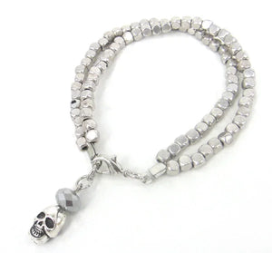 Skull Charm Beaded Bracelet for Women