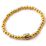 Lion and Buddha Charm Alloy Bead Bracelet - Unisex Jewelry