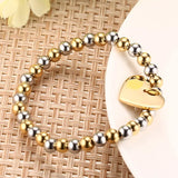 Hot Titanium steel heart bracelet jewelry women steel ball bracelet