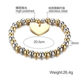 Hot Titanium steel heart bracelet jewelry women steel ball bracelet